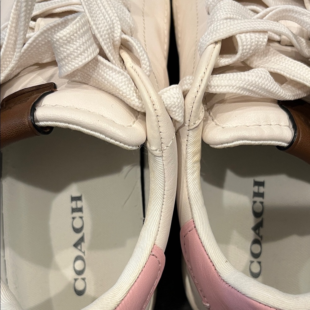 Coach White and Pink Women's Sneakers - Picture 6 of 9